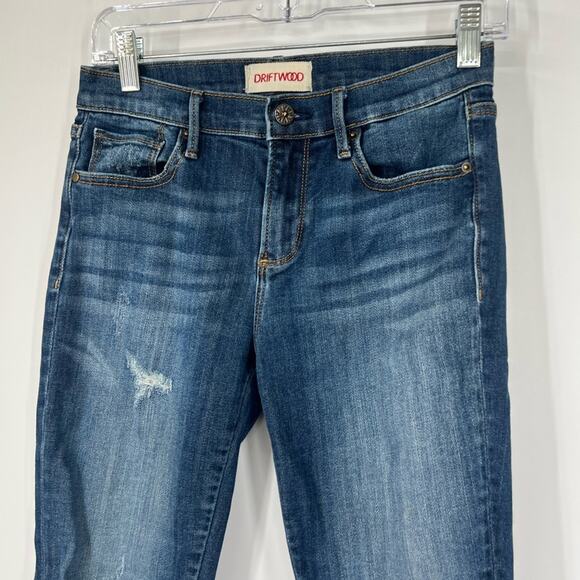 Driftwood Mid-Rise Jackie Floral Embroidered Skinny Jeans - Picture 2 of 7